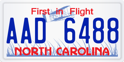 NC license plate AAD6488