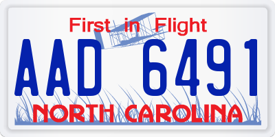 NC license plate AAD6491