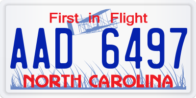 NC license plate AAD6497