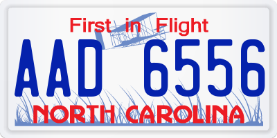 NC license plate AAD6556