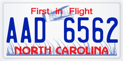 NC license plate AAD6562