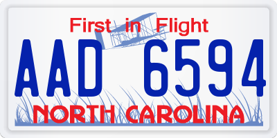 NC license plate AAD6594