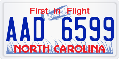 NC license plate AAD6599