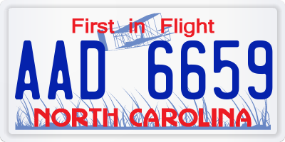 NC license plate AAD6659