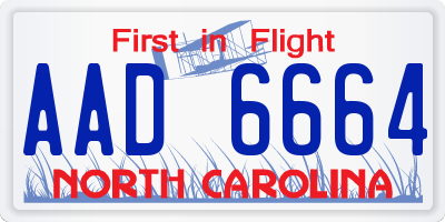 NC license plate AAD6664