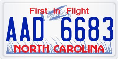 NC license plate AAD6683