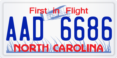 NC license plate AAD6686
