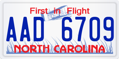 NC license plate AAD6709