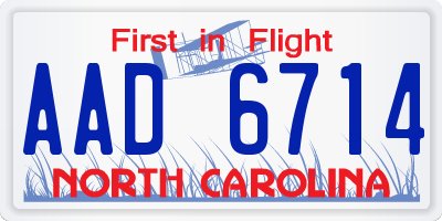 NC license plate AAD6714