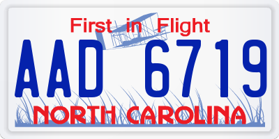 NC license plate AAD6719