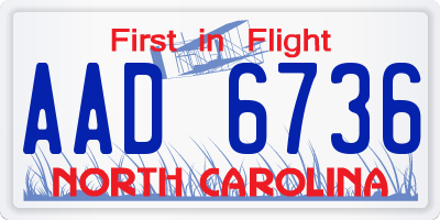 NC license plate AAD6736