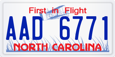 NC license plate AAD6771