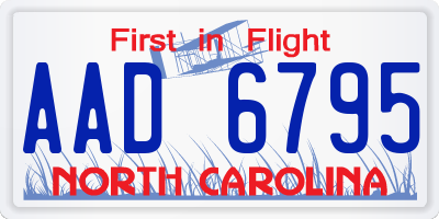 NC license plate AAD6795