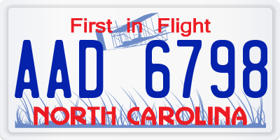 NC license plate AAD6798