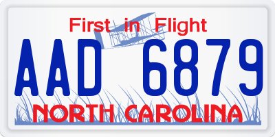 NC license plate AAD6879