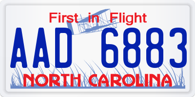 NC license plate AAD6883