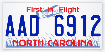 NC license plate AAD6912