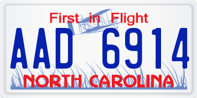 NC license plate AAD6914