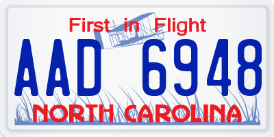 NC license plate AAD6948