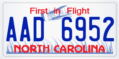 NC license plate AAD6952