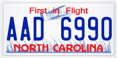 NC license plate AAD6990