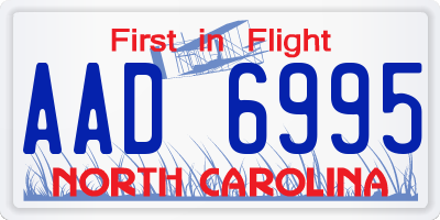 NC license plate AAD6995