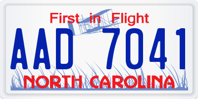 NC license plate AAD7041