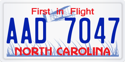 NC license plate AAD7047