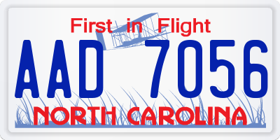 NC license plate AAD7056