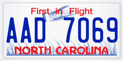 NC license plate AAD7069