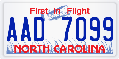 NC license plate AAD7099