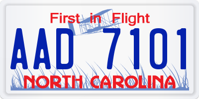 NC license plate AAD7101