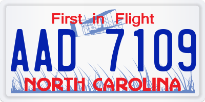 NC license plate AAD7109