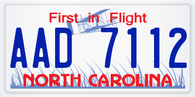 NC license plate AAD7112
