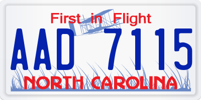 NC license plate AAD7115