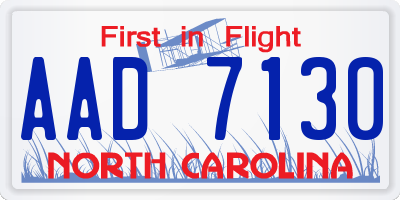 NC license plate AAD7130