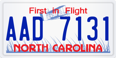 NC license plate AAD7131