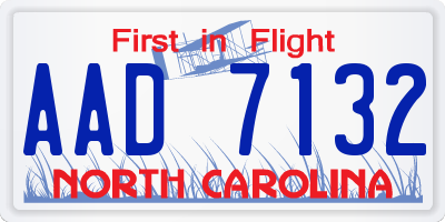 NC license plate AAD7132