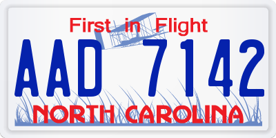 NC license plate AAD7142
