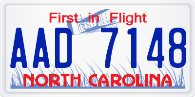 NC license plate AAD7148