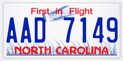 NC license plate AAD7149