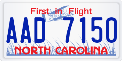 NC license plate AAD7150