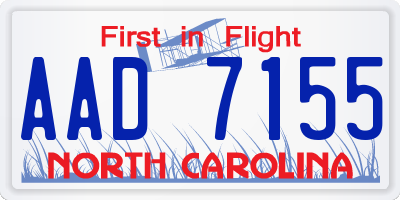 NC license plate AAD7155