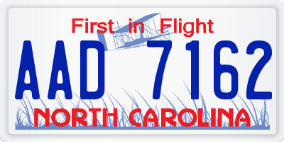 NC license plate AAD7162