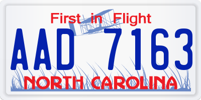 NC license plate AAD7163