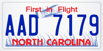 NC license plate AAD7179