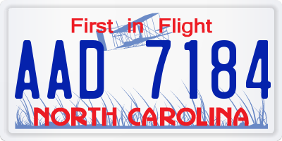 NC license plate AAD7184