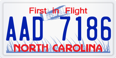 NC license plate AAD7186