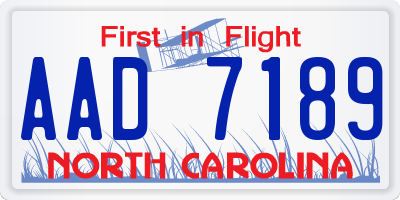 NC license plate AAD7189