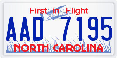 NC license plate AAD7195
